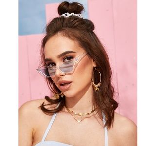 Transparent Frame Cat Eye Sunglasses